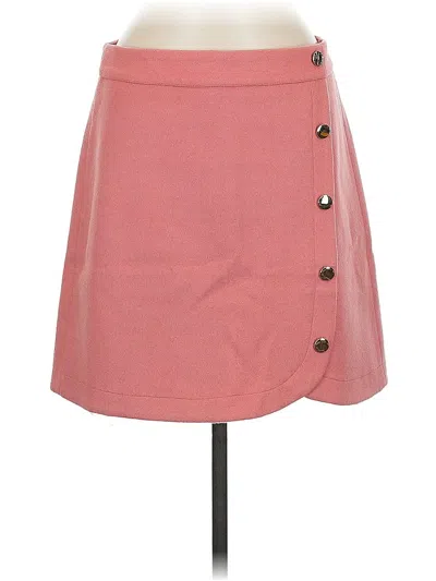 Pre-owned Ann Taylor Loft Wool Skirt In Pink