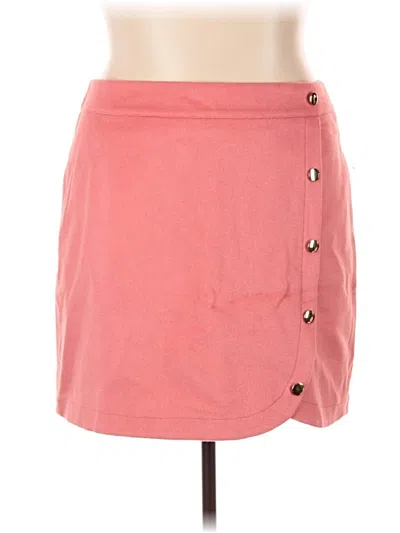 Pre-owned Ann Taylor Loft Wool Skirt In Pink