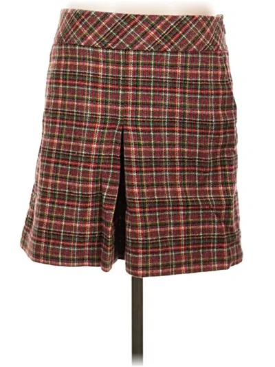 Pre-owned Ann Taylor Loft Wool Skirt In Red