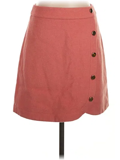 Pre-owned Ann Taylor Loft Wool Skirt In Red