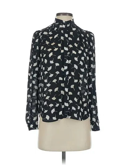 Pre-owned Ann Taylor Long Sleeve Blouse In Black