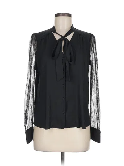 Pre-owned Ann Taylor Long Sleeve Blouse In Black