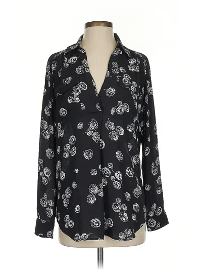 Pre-owned Ann Taylor Long Sleeve Blouse In Black