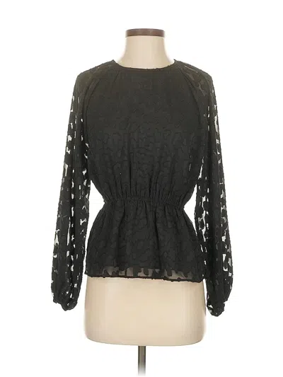 Pre-owned Ann Taylor Long Sleeve Blouse In Black