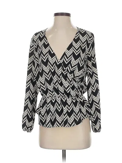 Pre-owned Ann Taylor Long Sleeve Blouse In Black