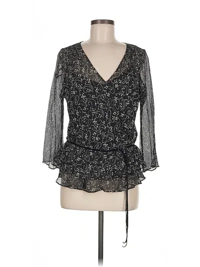 Pre-owned Ann Taylor Long Sleeve Blouse In Black