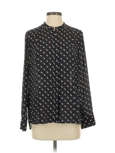 Pre-owned Ann Taylor Long Sleeve Blouse In Black