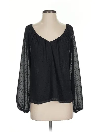 Pre-owned Ann Taylor Long Sleeve Blouse In Black