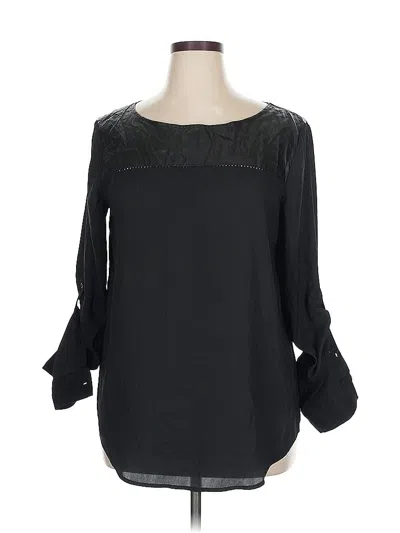Pre-owned Ann Taylor Long Sleeve Blouse In Black
