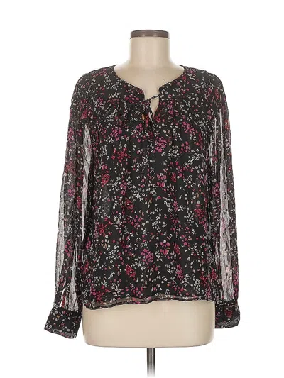 Pre-owned Ann Taylor Long Sleeve Blouse In Black