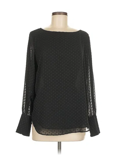 Pre-owned Ann Taylor Long Sleeve Blouse In Black