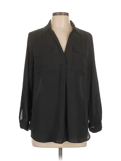 Pre-owned Ann Taylor Long Sleeve Blouse In Black