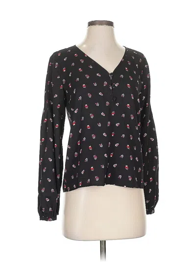 Pre-owned Ann Taylor Long Sleeve Blouse In Black