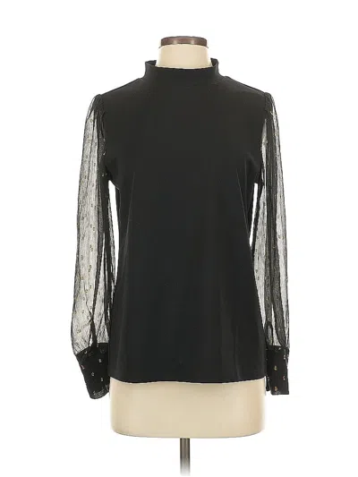 Pre-owned Ann Taylor Long Sleeve Blouse In Black