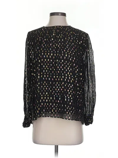 Ann Taylor Long Sleeve Blouse In Black