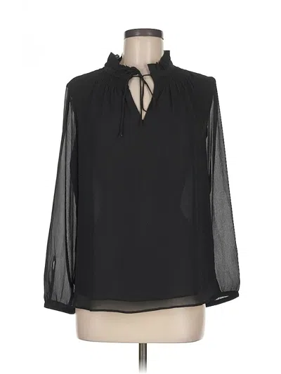 Pre-owned Ann Taylor Long Sleeve Blouse In Black