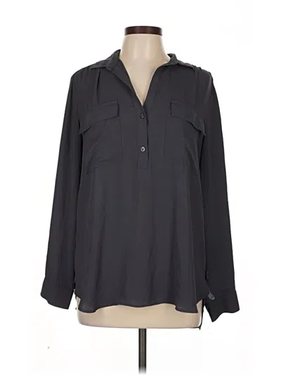 Pre-owned Ann Taylor Long Sleeve Blouse In Black