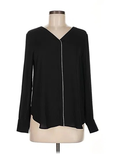Pre-owned Ann Taylor Long Sleeve Blouse In Black