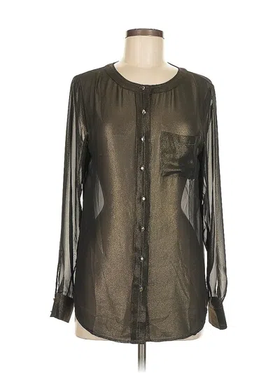 Pre-owned Ann Taylor Long Sleeve Blouse In Black