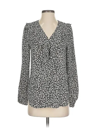 Pre-owned Ann Taylor Long Sleeve Blouse In Black