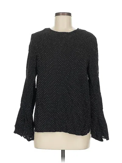 Pre-owned Ann Taylor Long Sleeve Blouse In Black