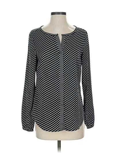 Pre-owned Ann Taylor Long Sleeve Blouse In Black