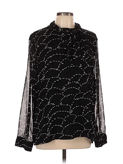 Pre-owned Ann Taylor Long Sleeve Blouse In Black