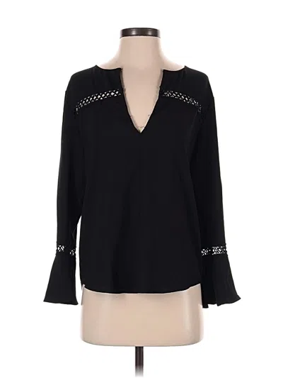 Pre-owned Ann Taylor Long Sleeve Blouse In Black