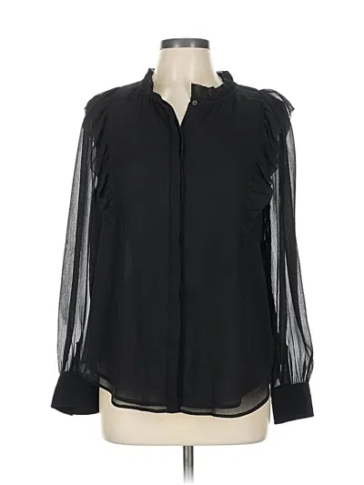 Pre-owned Ann Taylor Long Sleeve Blouse In Black