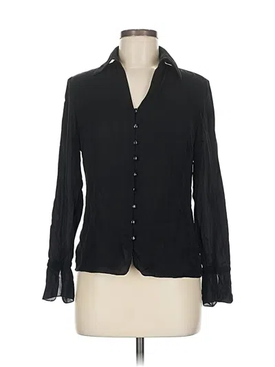Pre-owned Ann Taylor Long Sleeve Blouse In Black
