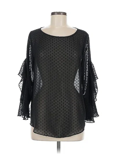 Pre-owned Ann Taylor Long Sleeve Blouse In Black