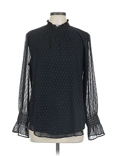 Pre-owned Ann Taylor Long Sleeve Blouse In Black