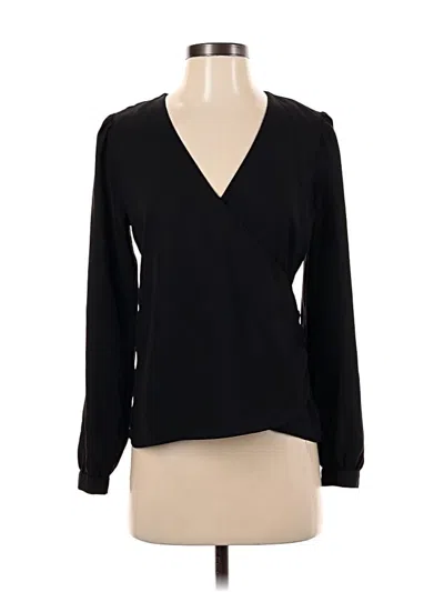 Pre-owned Ann Taylor Long Sleeve Blouse In Black