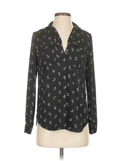Pre-owned Ann Taylor Long Sleeve Blouse In Black