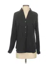 Ann Taylor Long Sleeve Blouse In Black
