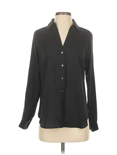 Ann Taylor Long Sleeve Blouse In Black