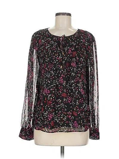 Pre-owned Ann Taylor Long Sleeve Blouse In Black