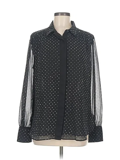 Pre-owned Ann Taylor Long Sleeve Blouse In Black