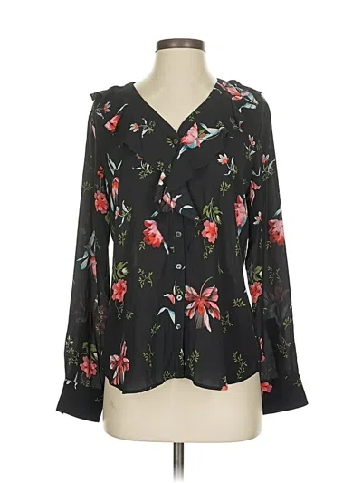 Pre-owned Ann Taylor Long Sleeve Blouse In Black