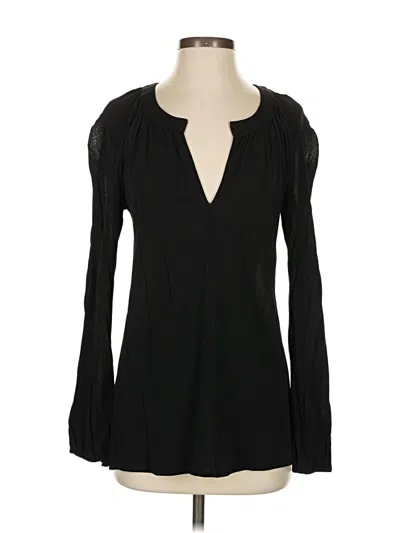 Pre-owned Ann Taylor Long Sleeve Blouse In Black