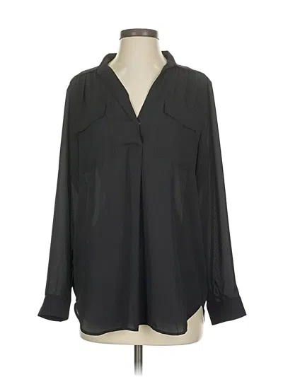 Pre-owned Ann Taylor Long Sleeve Blouse In Black