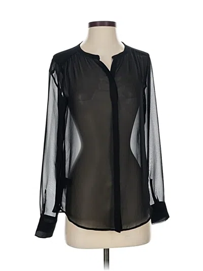 Pre-owned Ann Taylor Long Sleeve Blouse In Black