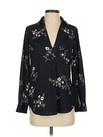 Pre-owned Ann Taylor Long Sleeve Blouse In Black