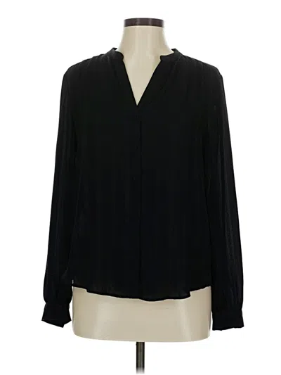Pre-owned Ann Taylor Long Sleeve Blouse In Black
