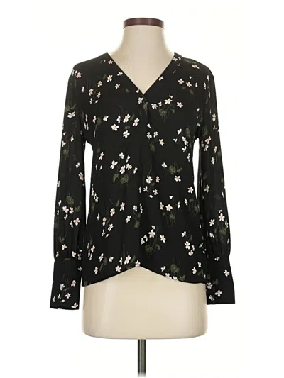 Pre-owned Ann Taylor Long Sleeve Blouse In Black