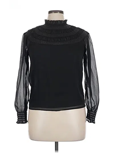 Pre-owned Ann Taylor Long Sleeve Blouse In Black