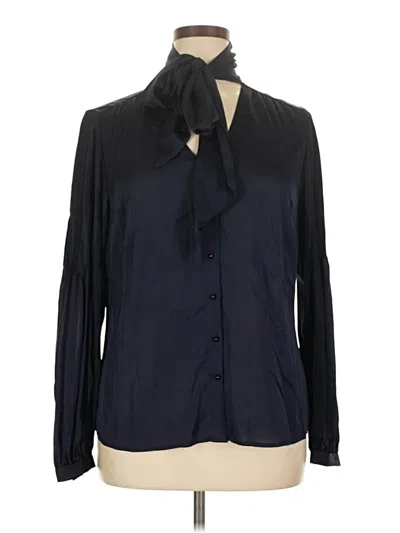 Pre-owned Ann Taylor Long Sleeve Blouse In Black