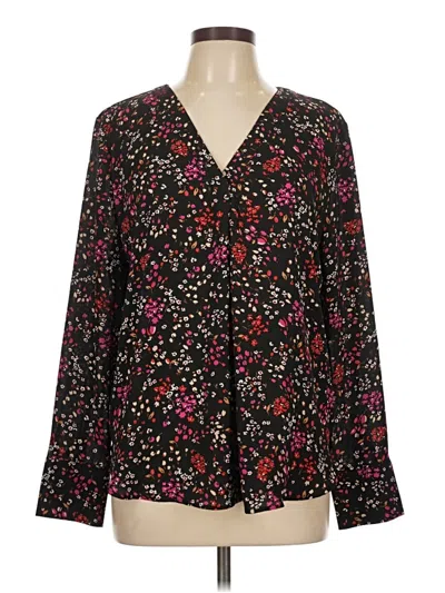 Pre-owned Ann Taylor Long Sleeve Blouse In Black
