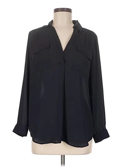 Pre-owned Ann Taylor Long Sleeve Blouse In Black