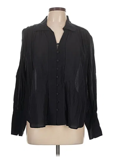 Pre-owned Ann Taylor Long Sleeve Blouse In Black
